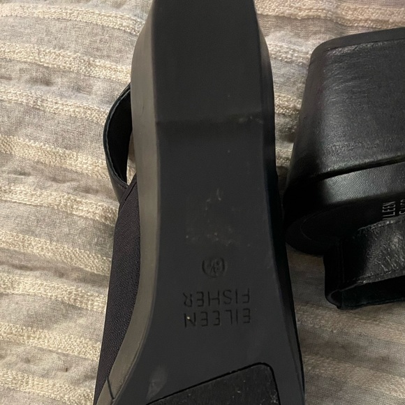 Eileen Fisher black wedge sandals, excellent condition, 6.5 - Picture 6 of 7